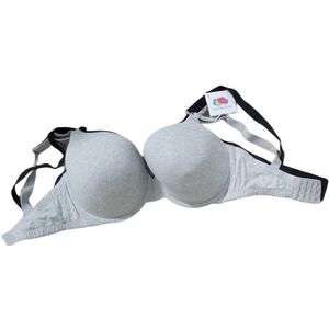 Fruit Of The Loom Women's T-shirt Bras 36  DDD 2 Pack Gray Black